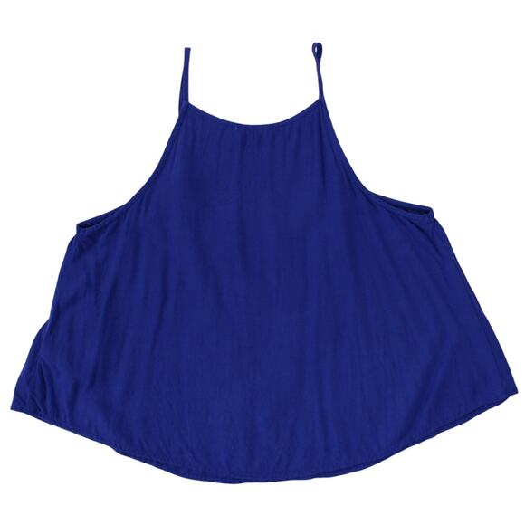 Lush Blue Floral Embroidered Sleeveless Tank Top Small Boho Festival Summer - Picture 2 of 6